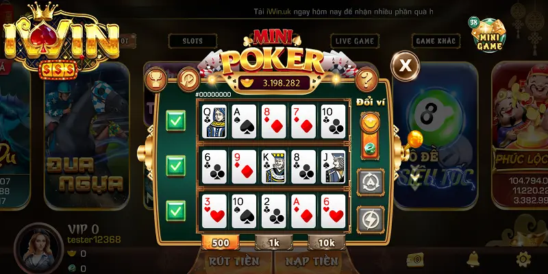 Tìm Kiếm Các Giải Đấu Mini Poker Tại Nhà Cái iwin 3 Mini Poker tại iwin